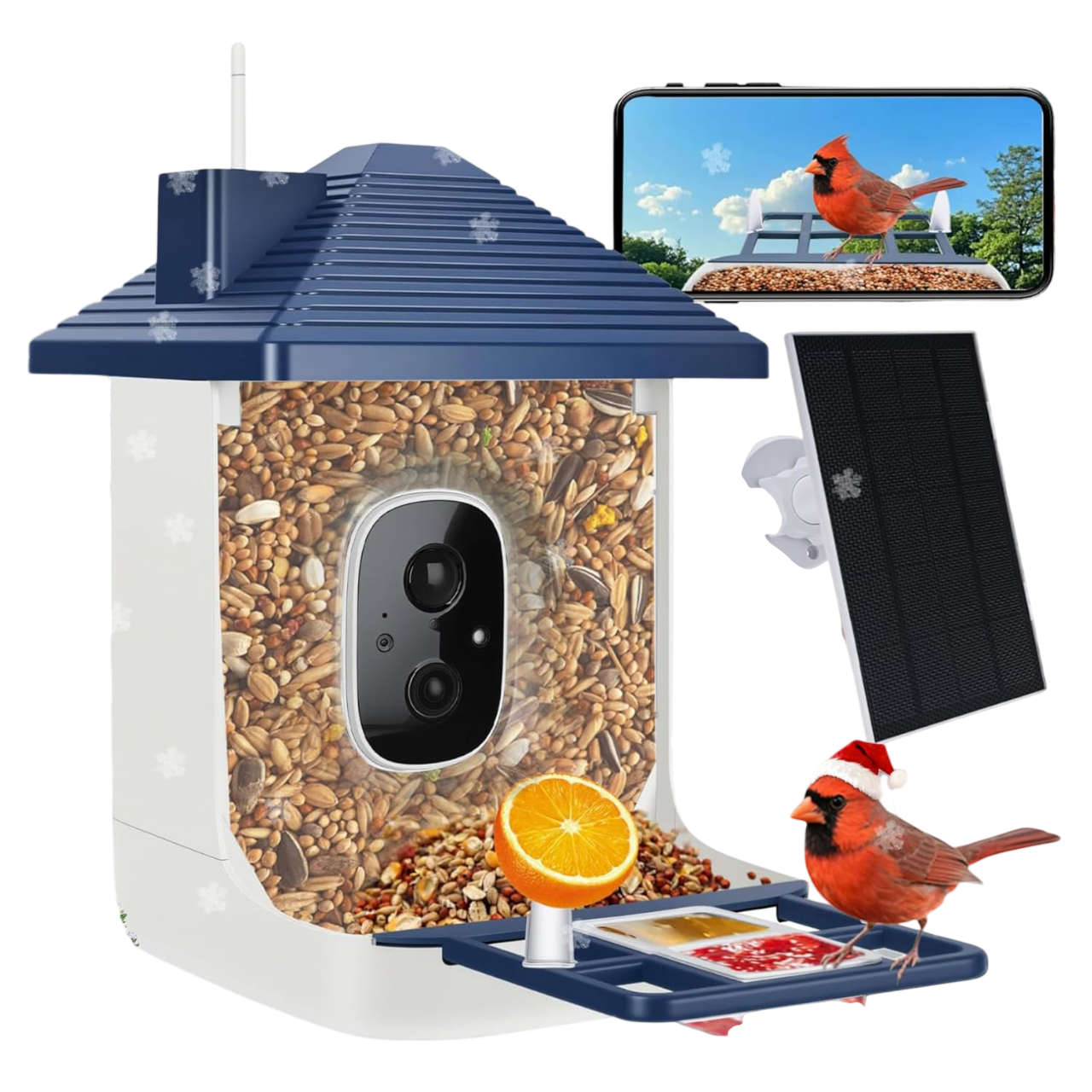 Hello Birdie Smart Bird Feeder with Camera (Indigo Blue)